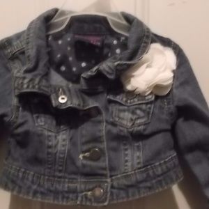 12 Mo. - "Oshkosh" BlueJean w White Chiffon brooch